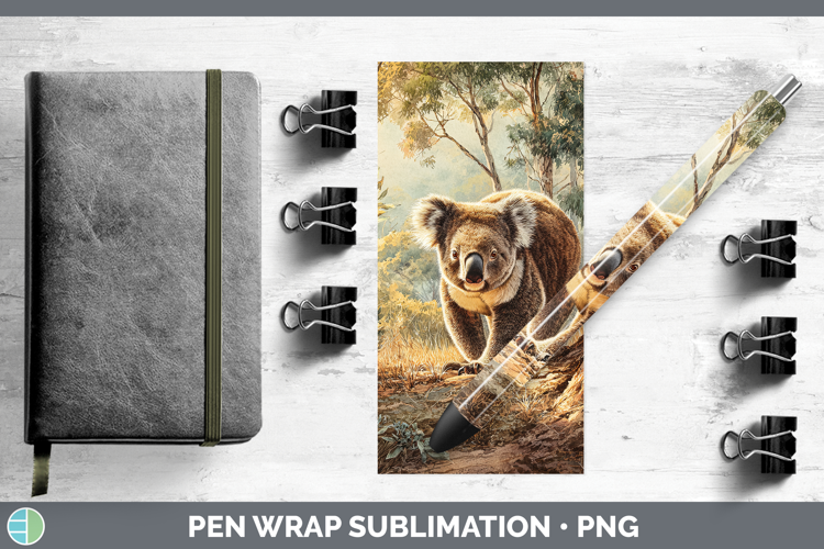 Koala Safari Sunset Pen Wrap Sublimation Design