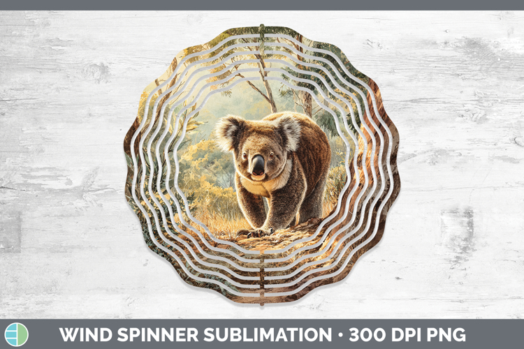 Koala Safari Sunset Wind Spinner Sublimation Design