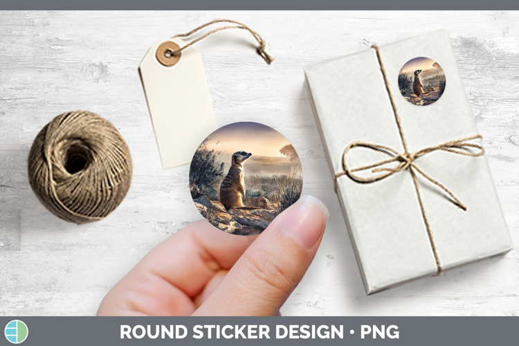 Meerkat Safari Sunset Stickers Design