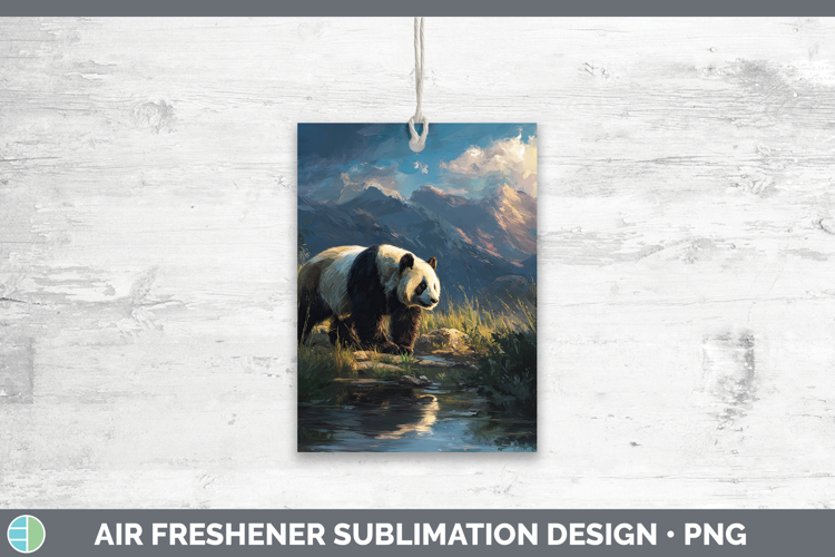 Panda Bear Safari Sunset Air Freshener Sublimation Design