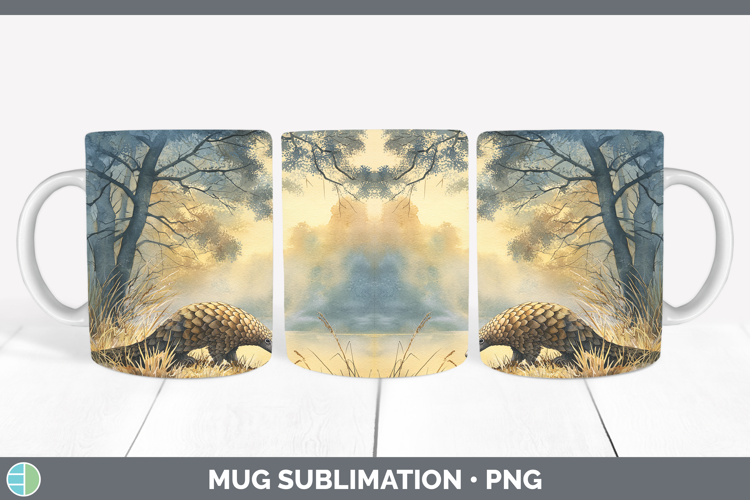 Pangolin Safari Sunset Mug Wrap Sublimation Design