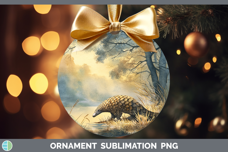 Pangolin Safari Sunset Ornament Sublimation Design