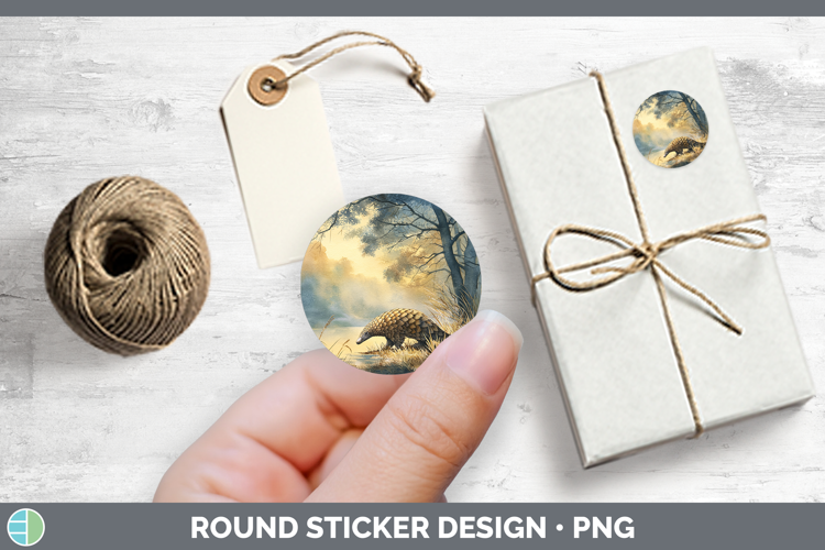 Pangolin Safari Sunset Stickers Design