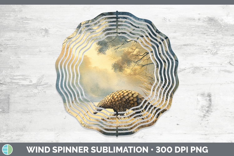 Pangolin Safari Sunset Wind Spinner Sublimation Design
