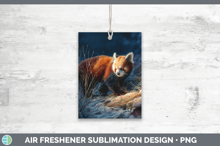 Red Panda Safari Sunset Air Freshener Sublimation Design
