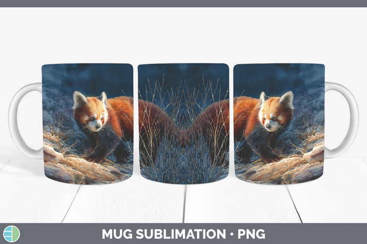Red Panda Safari Sunset Mug Wrap Sublimation Design