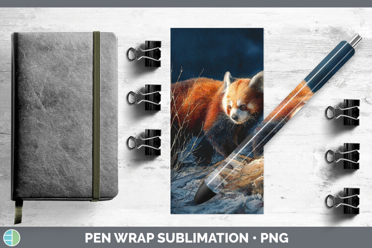 Red Panda Safari Sunset Pen Wrap Sublimation Design