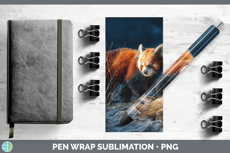 Red Panda Safari Sunset Pen Wrap Sublimation Design