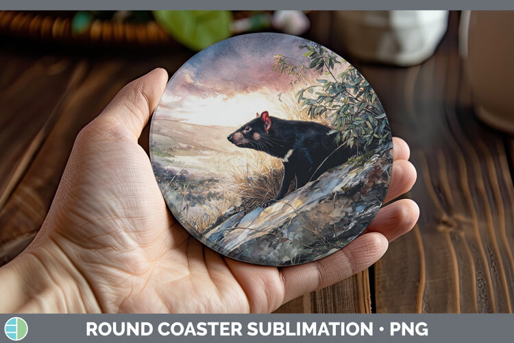 GorgeousSafari Sunset Round Coaster design.