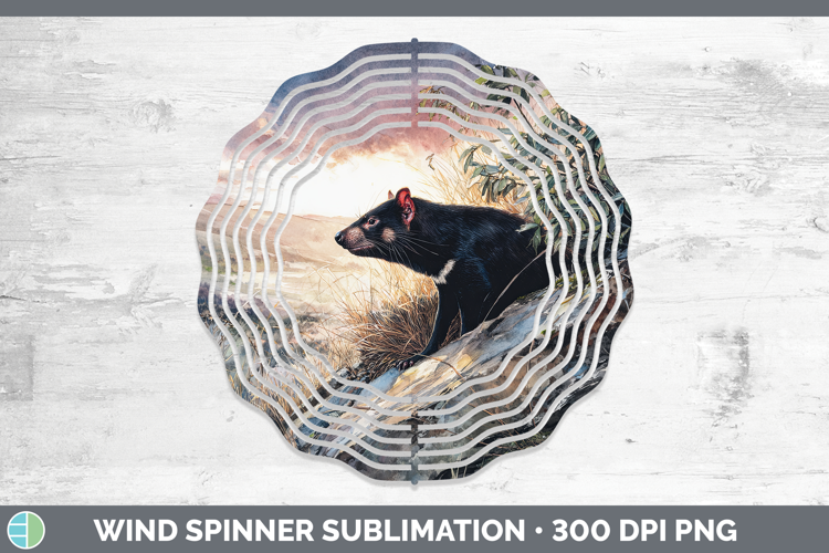 Tasmanian Devil Safari Sunset Wind Spinner Sublimation Desig