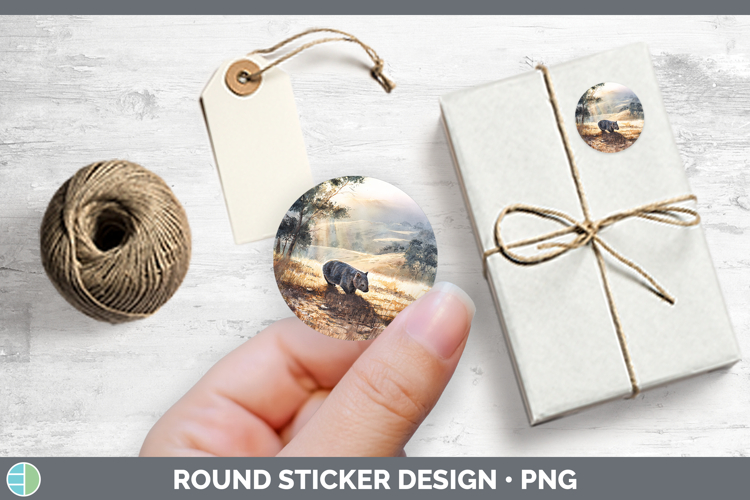 Wombat Safari Sunset Stickers Design