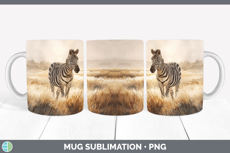 Zebra Safari Sunset Mug Wrap Sublimation Design