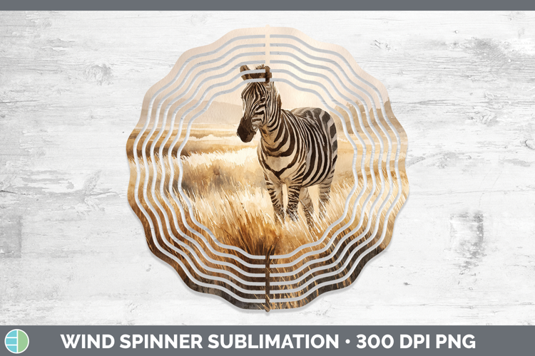 Zebra Safari Sunset Wind Spinner Sublimation Design