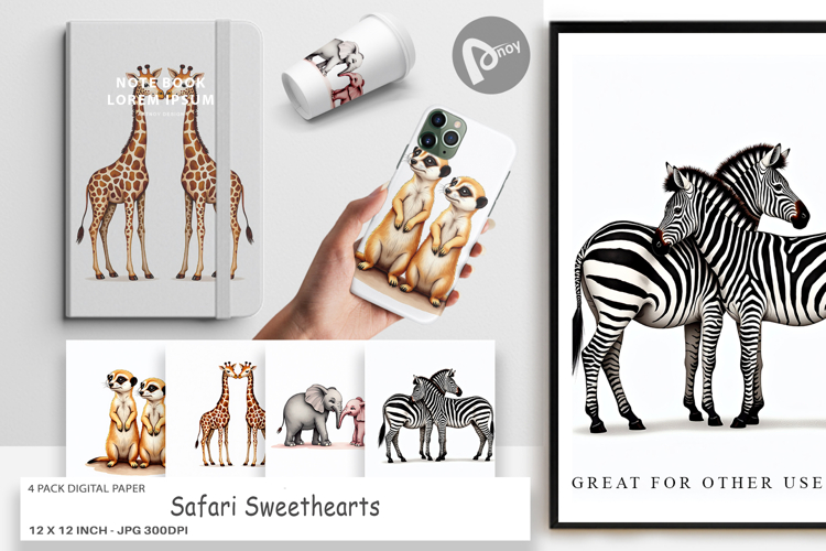 Safari Sweethearts Digital Paper