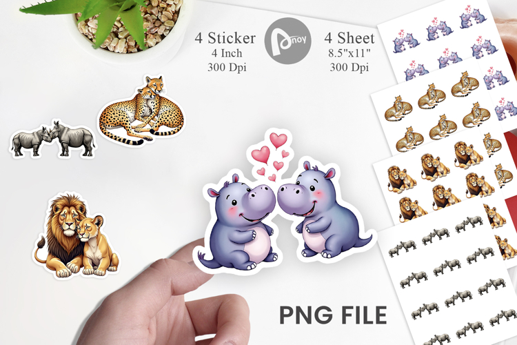 Safari Sweethearts Sticker