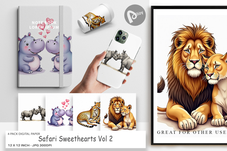 Safari Sweethearts Digital Paper