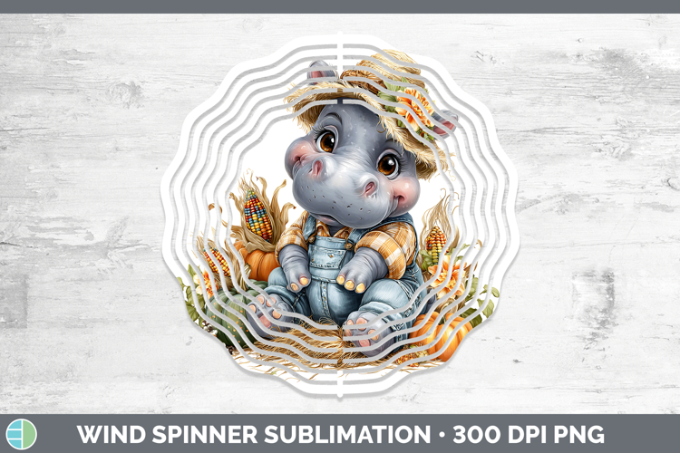 Safari Thanksgiving Hippo Wind Spinner Sublimation Spinner D