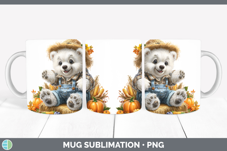 Safari Thanksgiving Polar Bear Mug Wrap Sublimation Coffee C
