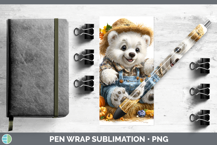 Safari Thanksgiving Polar Bear Pen Wrap Sublimation Pen Desi