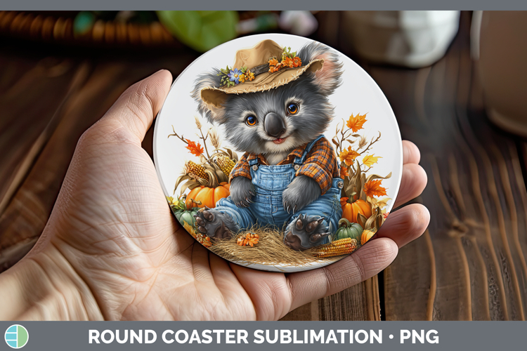 Safari Thanksgiving Wombat Round Coaster Sublimation Coaster