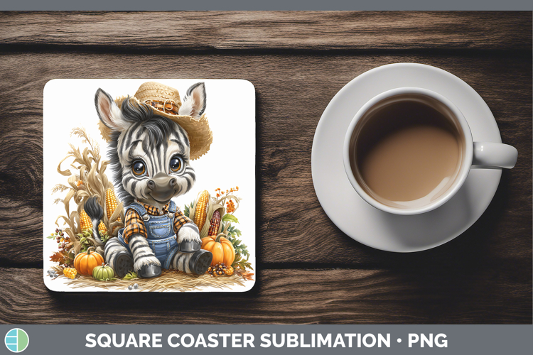 Safari Thanksgiving Zebra Square Coaster Sublimation Coaster