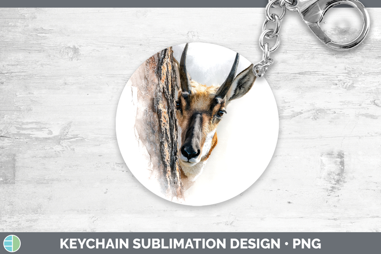 Antelope Safari Tree Peek Keychain Sublimation Design