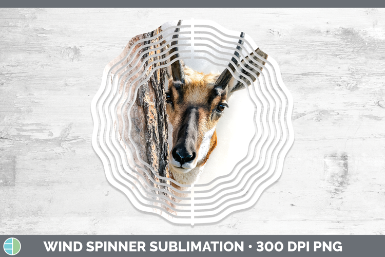 Antelope Safari Tree Peek Wind Spinner Sublimation Design