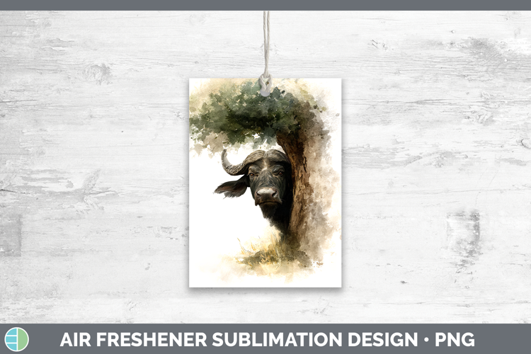 Buffalo Safari Tree Peek Air Freshener Sublimation Design