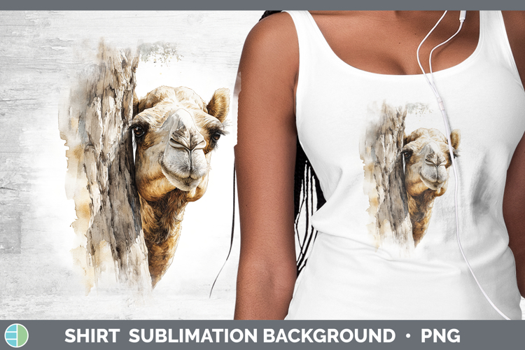 Camel Safari Tree Peek Shirt Sublimation Design