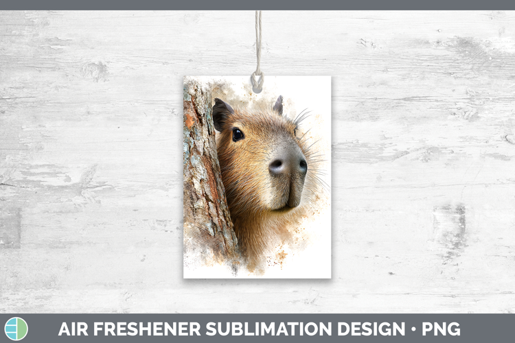 Capybara Safari Tree Peek Air Freshener Sublimation Design