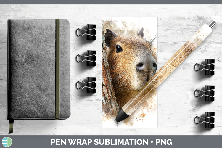 Capybara Safari Tree Peek Pen Wrap Sublimation Design