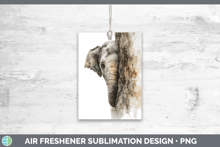 Elephant Safari Tree Peek Air Freshener Sublimation Design