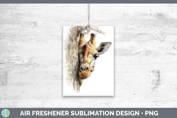 Giraffe Safari Tree Peek Air Freshener Sublimation Design