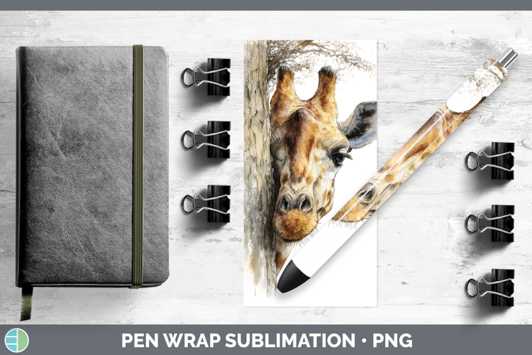 Giraffe Safari Tree Peek Pen Wrap Sublimation Design