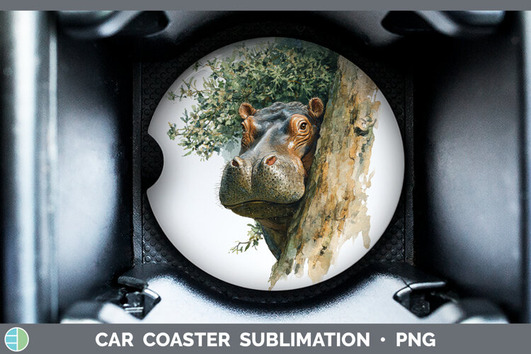 GorgeousSafari Tree Peek Car Coaster design.