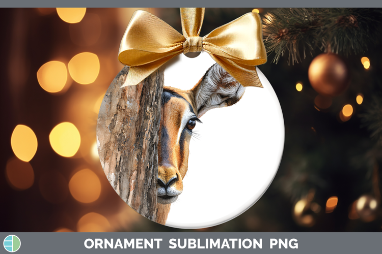 Impala Safari Tree Peek Ornament Sublimation Design