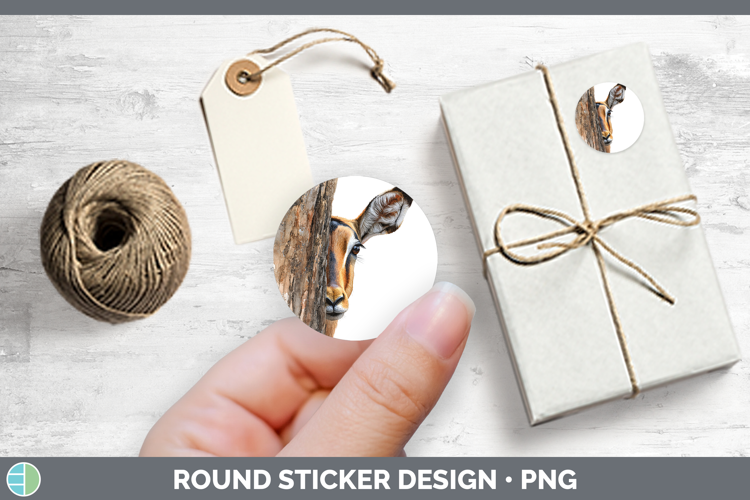 Impala Safari Tree Peek Stickers Design