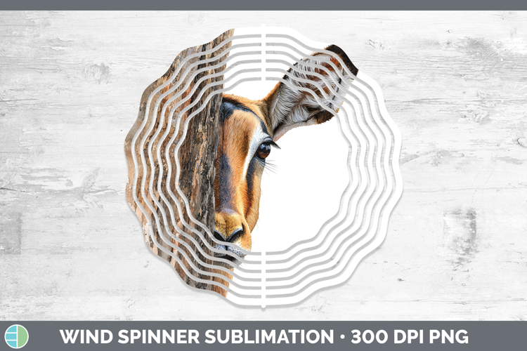 Impala Safari Tree Peek Wind Spinner Sublimation Design