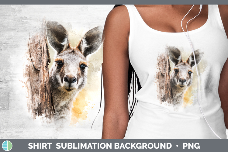 Kangaroo Safari Tree Peek Shirt Sublimation Design