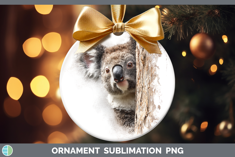 Koala Safari Tree Peek Ornament Sublimation Design