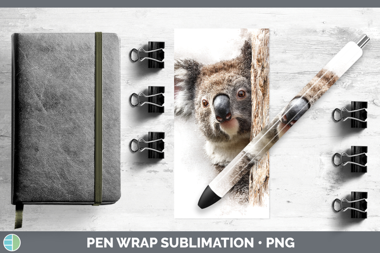 Koala Safari Tree Peek Pen Wrap Sublimation Design
