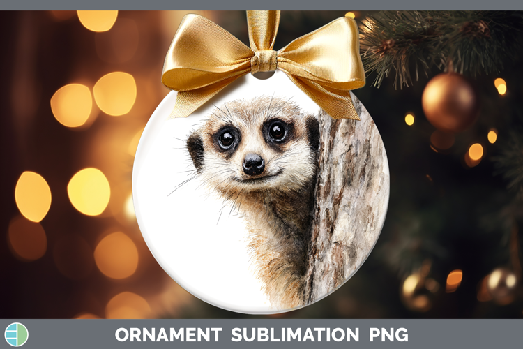 Meerkat Safari Tree Peek Ornament Sublimation Design