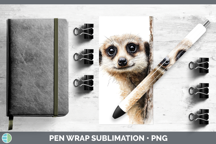 Meerkat Safari Tree Peek Pen Wrap Sublimation Design