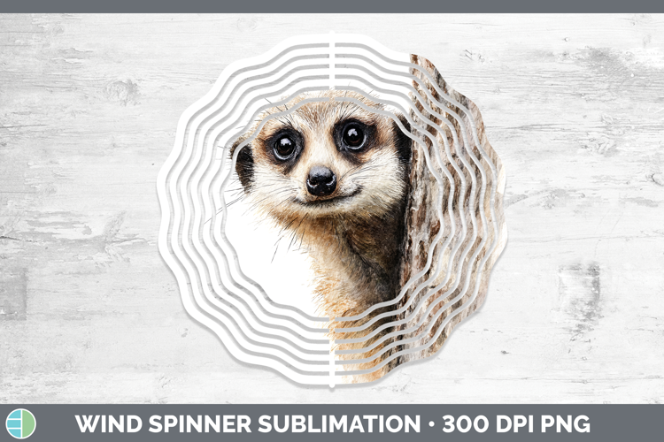 Meerkat Safari Tree Peek Wind Spinner Sublimation Design