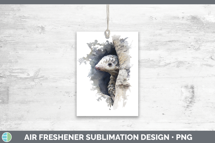 Pangolin Safari Tree Peek Air Freshener Sublimation Design