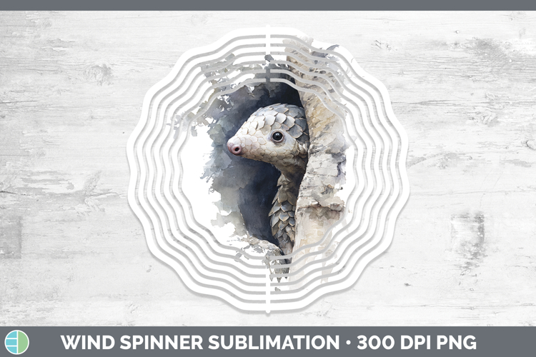 Pangolin Safari Tree Peek Wind Spinner Sublimation Design