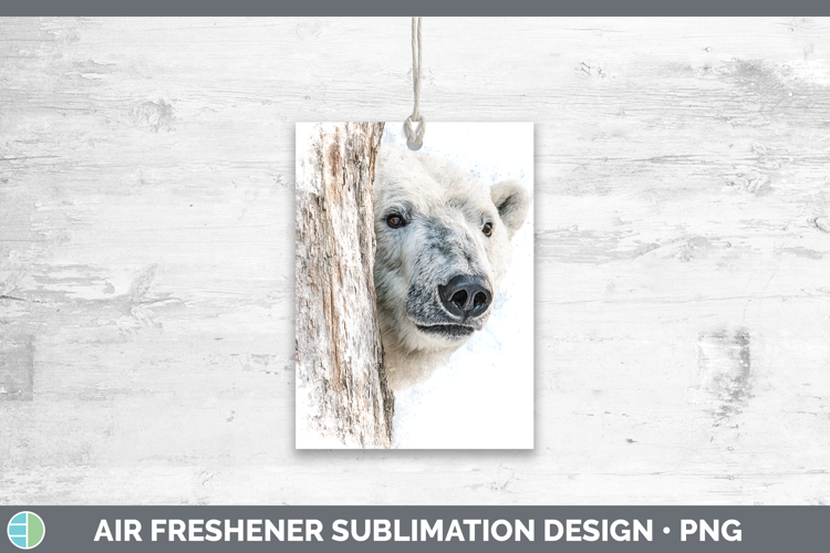 Polar Bear Safari Tree Peek Air Freshener Sublimation Design