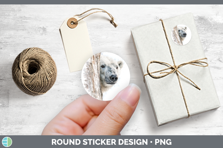 Polar Bear Safari Tree Peek Stickers Design