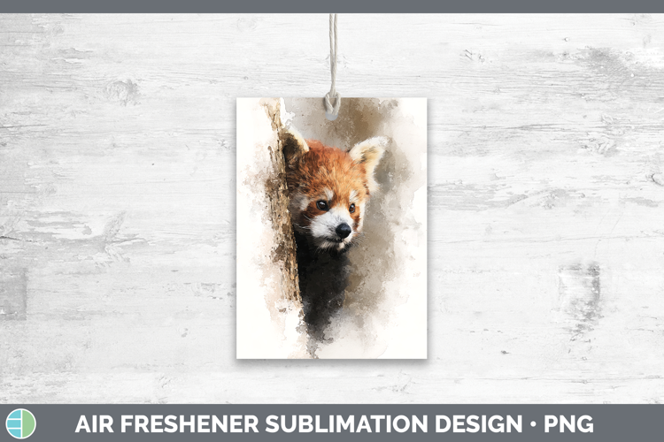 Red Panda Safari Tree Peek Air Freshener Sublimation Design