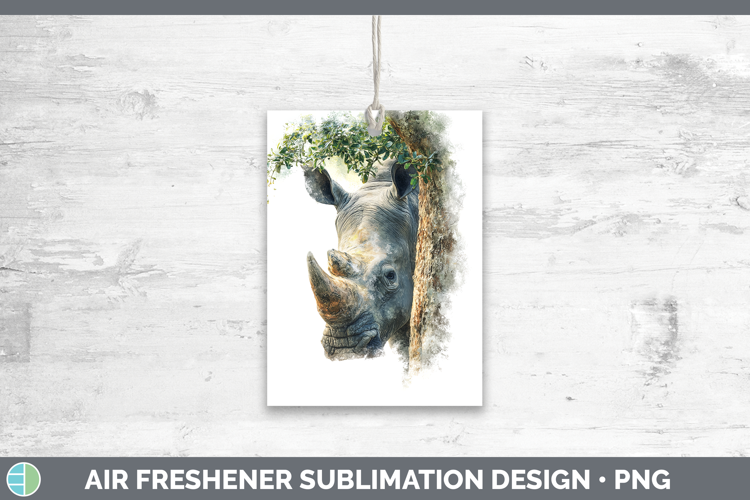 Rhino Safari Tree Peek Air Freshener Sublimation Design
